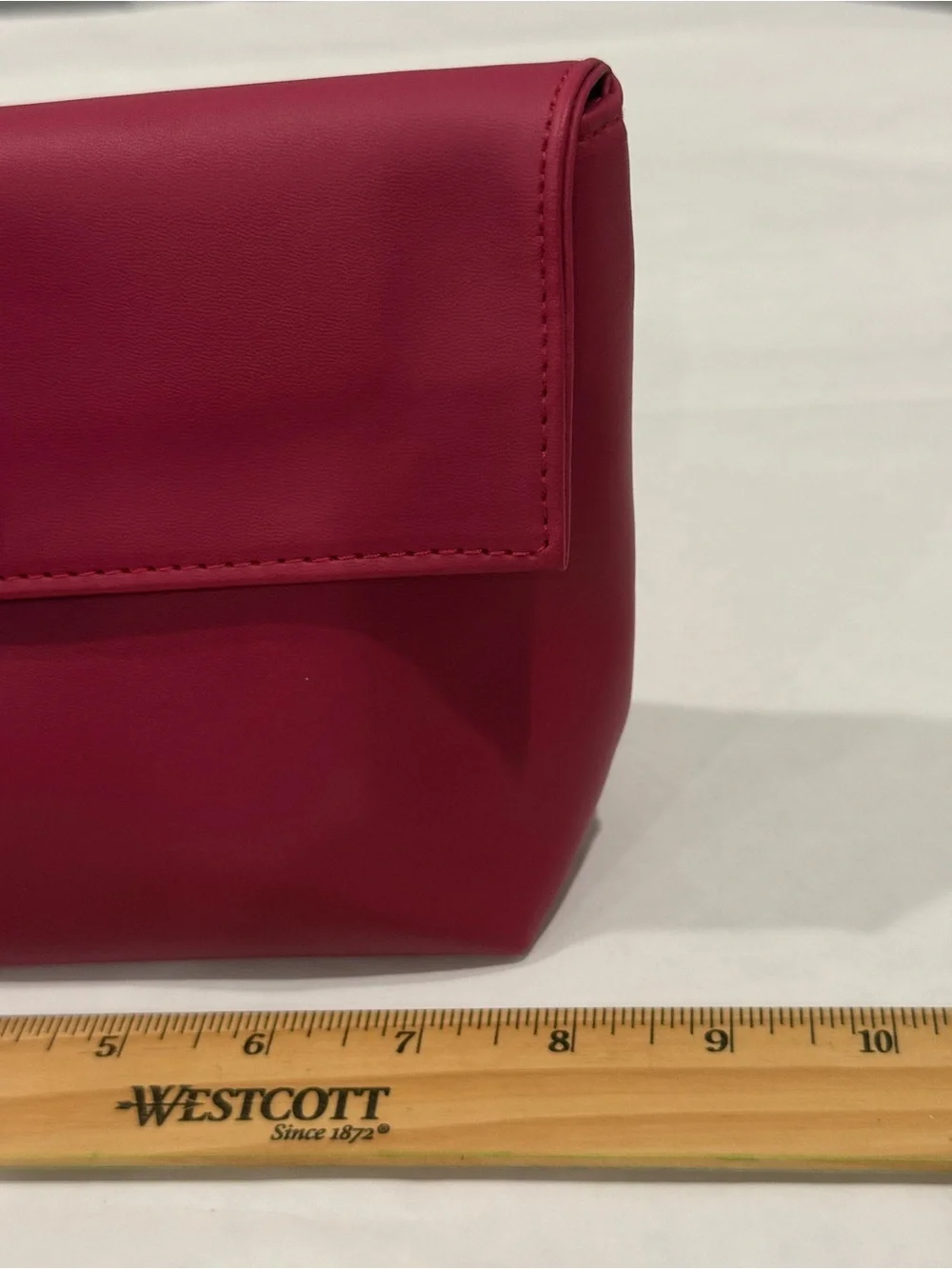 Salvatore Ferragamo Fuchsia. Faux Leather Cosmetic Case with Gold Plaque